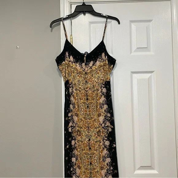 Free People Intimately Morning Song Printed Maxi Slip Dress Women Large Tank Top - Picture 2 of 12